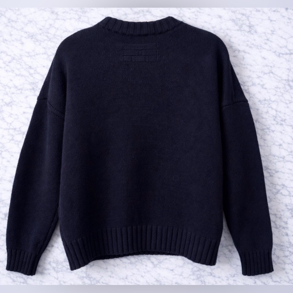 Frame Ritz Cashmere Crewneck Sweater in Navy Blue Large AUTHENTIC - Picture 2 of 5